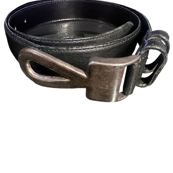 AVIGNON Black Genuine Leather Belt -USA SZ M - Picture 5 of 5